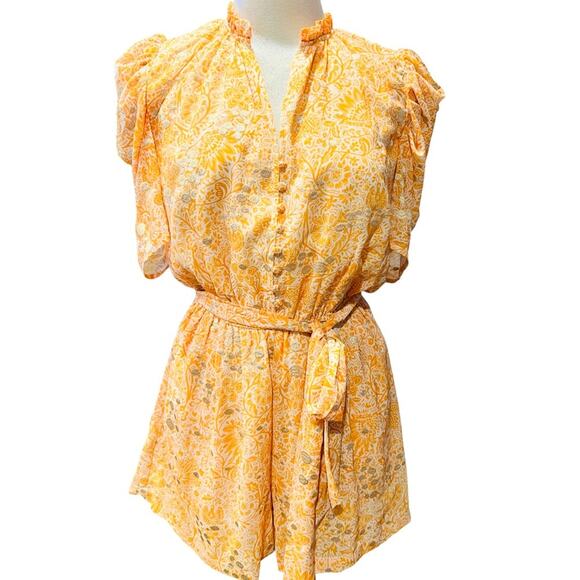 BTFL-life DEMILA EMBROIDERED LUREX PUFF SLEEVE ROMPER Size 4 New - Picture 4 of 9